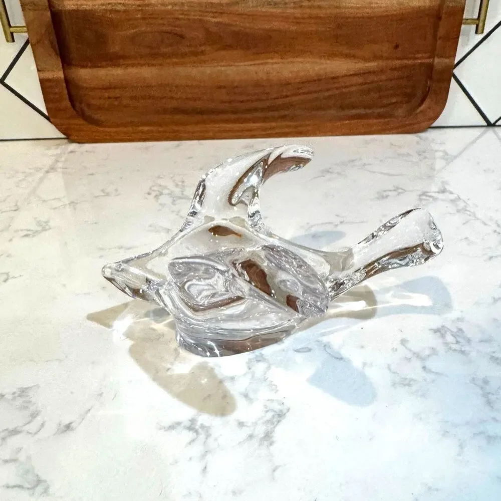 vintage Princess House crystal dove figurine candy bowl or trinket dish 80s
